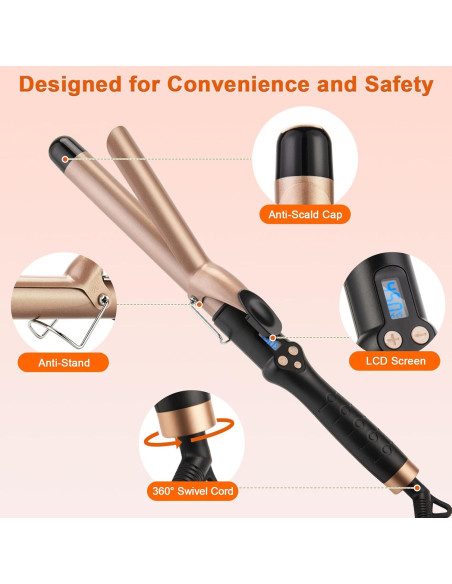 Tenaza Profesional Mcodon 1 Pulgada Cerámica Turmalina Ajustable