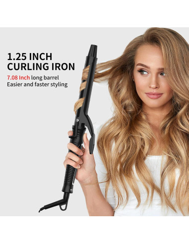 Plancha de Rizar Cerámica MCH QY-2033, Barril 17.78 cm, 450F