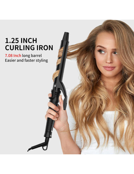 Plancha de Rizar Cerámica MCH QY-2033, Barril 17.78 cm, 450F