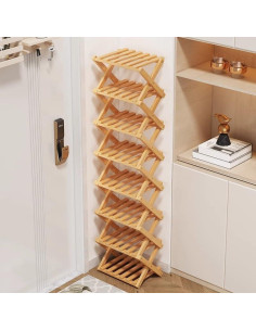 Estante para Zapatos YYW Plegable 3 Capas Madera Tostada 2