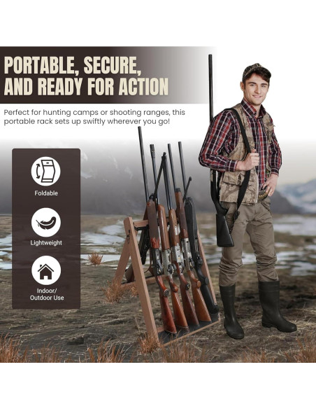 Estante Plegable para 10 Armas Rush Creek Creations 53 cm