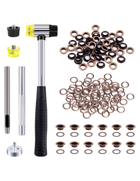Kit de Ojetes de Bronce Swpeet 206 Sets 6mm con Herramientas