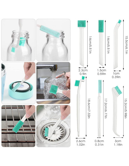 Juego de 8 Cepillos de Limpieza TIESOME para Hogar y Auto