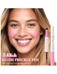 Bolígrafo 2 en 1 Rubor Rosa Suave y Pecas Marrón Claro 2