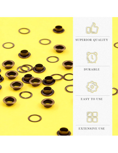 Kit de Ojetes de Bronce Swpeet 206 Sets 6mm con Herramientas