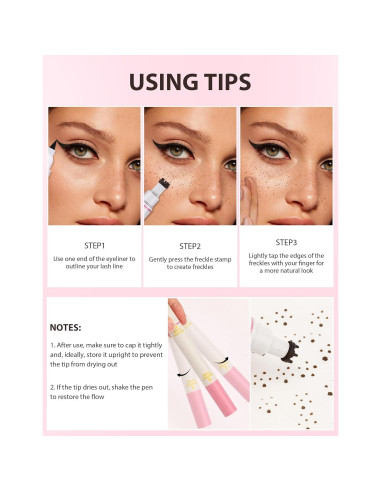 Bolígrafo de Sello de Pecas 2-en-1 Jutqut - Delineador y Tatuaje