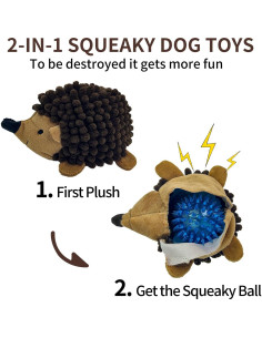 Juguetes de perro erizo de felpa Chongqile 3 PCS chirriantes 2