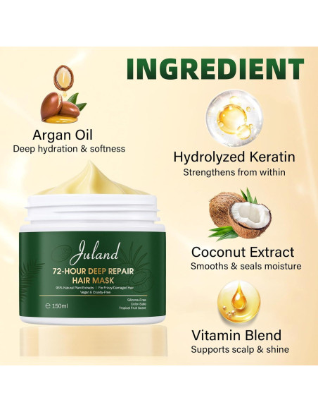 Mascarilla capilar Juland con colágeno y aceite de amla 311 g