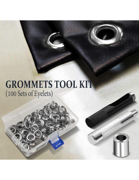 Kit de Herramientas para Ojetes Anley - 100 Juegos Plateados