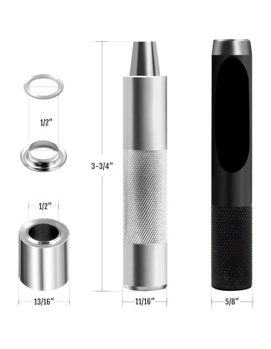 Kit de Herramientas para Ojetes Anley - 100 Juegos Plateados