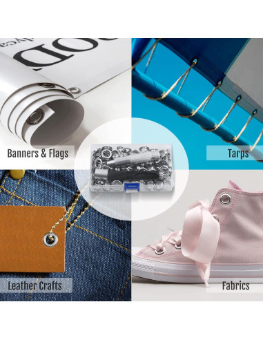 Kit de Herramientas para Ojetes Anley - 100 Juegos Plateados