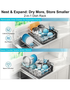 Estante de Secado de Platos GSlife Acero Inoxidable Expandible 42-54 cm 2