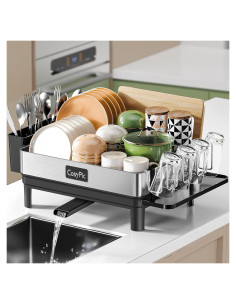 Estante de Secado de Platos CosyPic de Acero Inoxidable 304 Negro