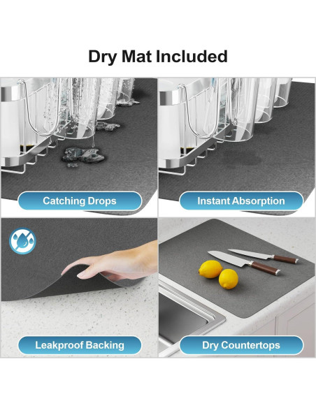 Estante de Secado de Platos GSlife Acero Inoxidable Expandible 42-54 cm