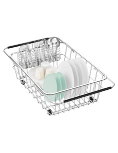 Escurridor de Platos Ajustable Fanbsy Acero Inoxidable 304