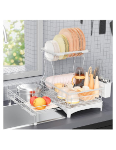 Escurridor de Platos Expandible Gtyasm Blanco 2 Niveles 53.3 cm