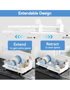 Estante Secador de Platos Expandible ROTTOGOON Blanco 48.8-72.9 cm 2