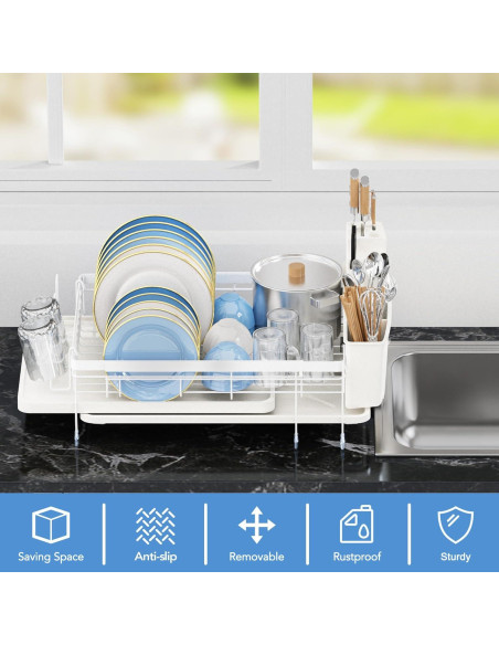 Estante Secador de Platos Expandible ROTTOGOON Blanco 48.8-72.9 cm