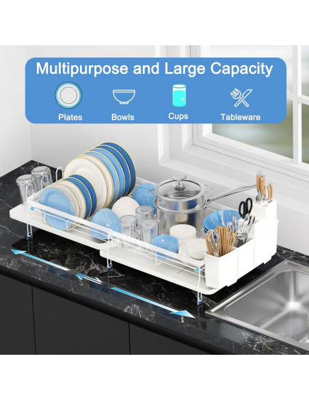 Estante Secador de Platos Expandible ROTTOGOON Blanco 48.8-72.9 cm