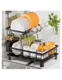 Escurridor de Platos DMTXCRP 2 Niveles Acero Inoxidable 43x33cm
