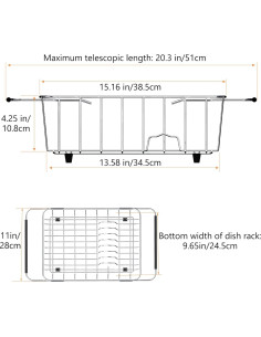 Escurridor de Platos NiuYichee Acero Inoxidable 38.6x27.9 cm 2