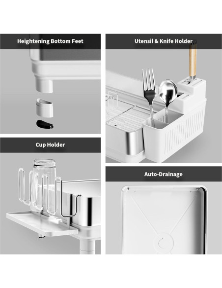 Escurridor de Platos Ewaiira Acero Inoxidable Blanco 41.9x32cm