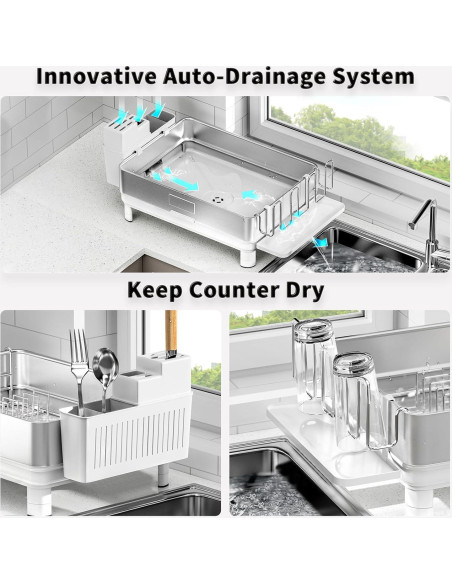 Escurridor de Platos Ewaiira Acero Inoxidable Blanco 41.9x32cm