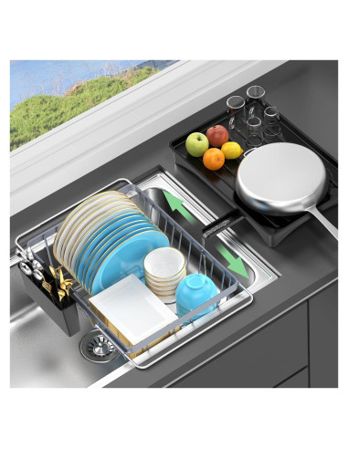 Escurridor de Platos Expandible LEMIKKLE Gris 48.3x26.9 cm