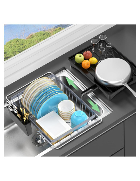 Escurridor de Platos Expandible LEMIKKLE Gris 48.3x26.9 cm