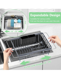 Escurridor de Platos Expandible LEMIKKLE Gris 48.3x26.9 cm 2