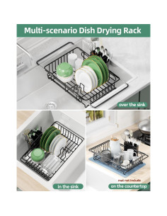 Escurridor de Platos Expandible CosyPic Negro 38.1x26.7 cm 2