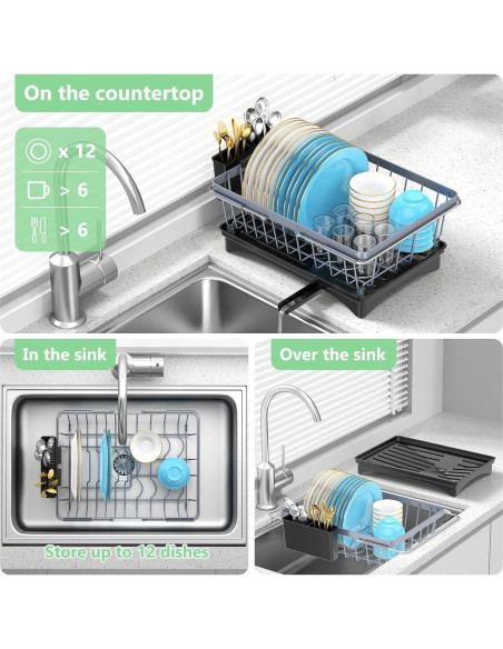 Escurridor de Platos Expandible LEMIKKLE Gris 48.3x26.9 cm
