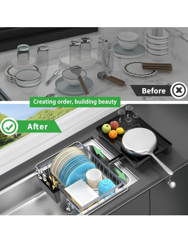 Escurridor de Platos Expandible LEMIKKLE Gris 48.3x26.9 cm