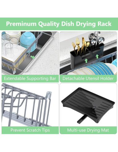 Escurridor de Platos Expandible LEMIKKLE Gris 48.3x26.9 cm