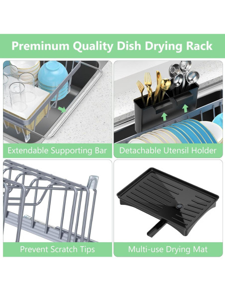 Escurridor de Platos Expandible LEMIKKLE Gris 48.3x26.9 cm