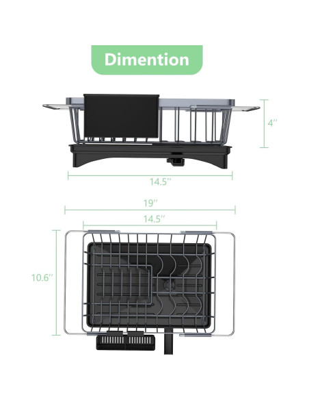 Escurridor de Platos Expandible LEMIKKLE Gris 48.3x26.9 cm