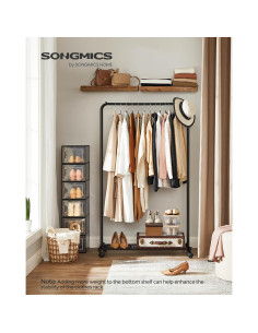 Perchero con Ruedas SONGMICS de Metal Negro 158 cm 50 kg 2