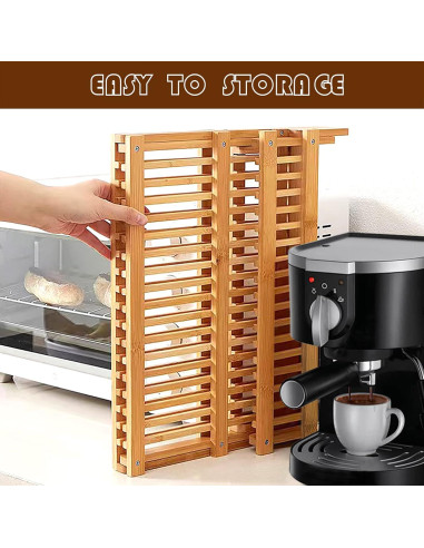 Estante de Secado de Platos de Bambú DR-3 Niveles Plegable