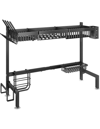 Estante Secador de Platos SNTD Ajustable 76.2-105.4 cm Negro