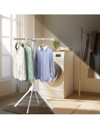 Estante Secar Ropa Plegable SZJoyBet 126x57 cm Blanco