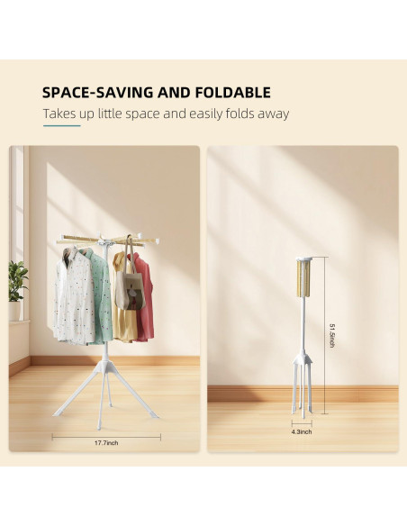 Estante Secar Ropa Plegable SZJoyBet 126x57 cm Blanco