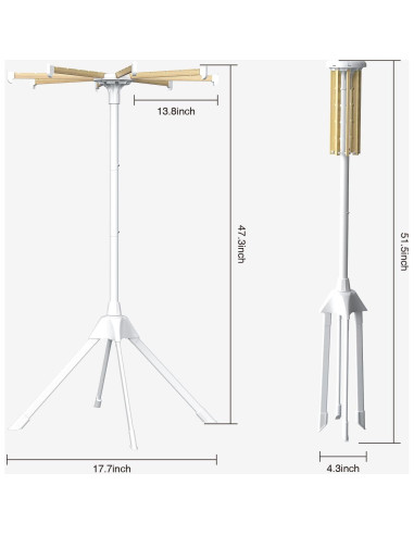 Estante Secar Ropa Plegable SZJoyBet 126x57 cm Blanco