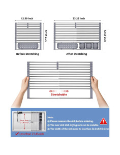 Escurridor de Platos Plegable LIONONLY Acero Inoxidable 304 32-59 cm 2