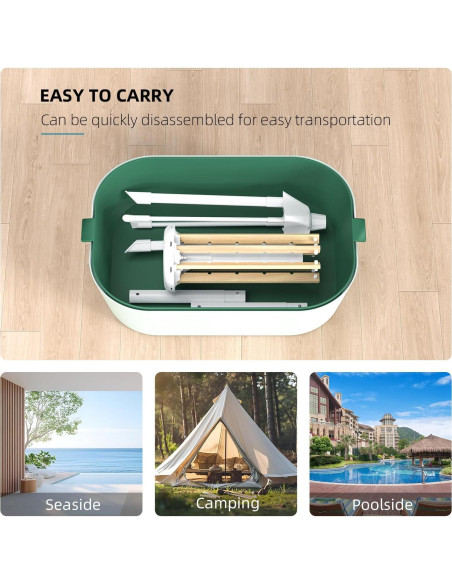 Estante Secar Ropa Plegable SZJoyBet 126x57 cm Blanco