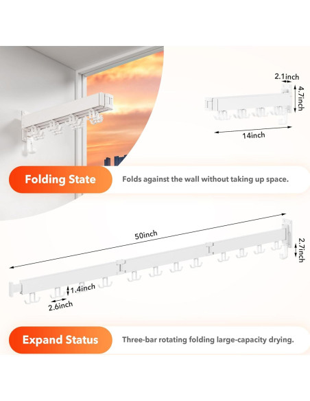 Estante Plegable para Secar Ropa HEILAIYI Montado en Pared
