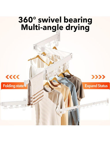 Estante Plegable para Secar Ropa HEILAIYI Montado en Pared