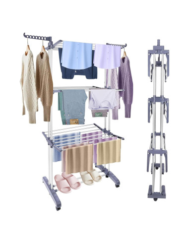 Estante Plegable para Secar Ropa Pheluoca 4 Niveles 177.8 cm