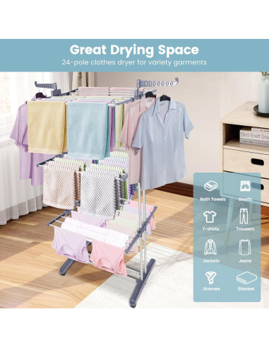 Estante Plegable para Secar Ropa Pheluoca 4 Niveles 177.8 cm