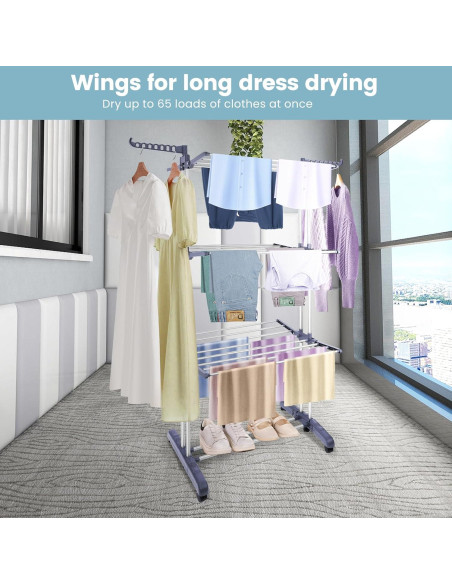 Estante Plegable para Secar Ropa Pheluoca 4 Niveles 177.8 cm