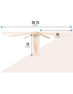 Estante Plegable para Secar Ropa Pennsylvania Woodworks - Madera Dura de Arce - 3.35m Espacio 2